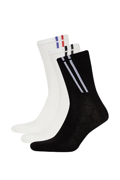 DeFacto Men's Comfortable Elastic 3-Piece Cotton Socks C6732Axns