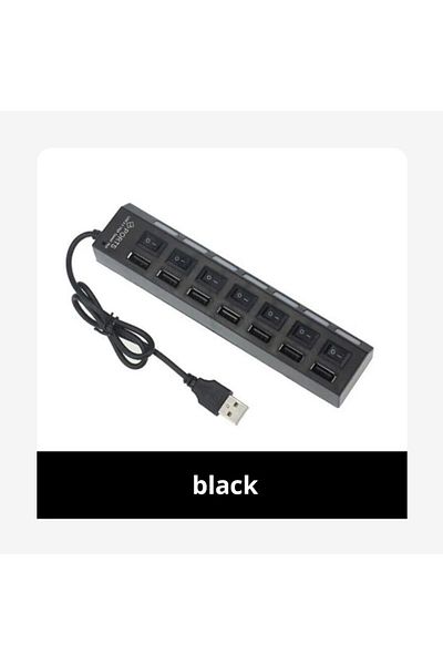 Choice موزع تمديد USB 2.0 من Coolcirc Orange مزود بـ 7 منافذ وموزع تمديد USB للكمبيوتر One Drag Seven