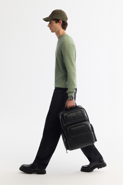 Avva Erkek Su Yeşili Bisiklet Yaka Jakarlı Soft Touch Triko Regular Fit Kazak A42Y5145