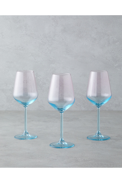 English Home Paradise Cam 3'lü Kadeh 350 ml Mavi - Pembe