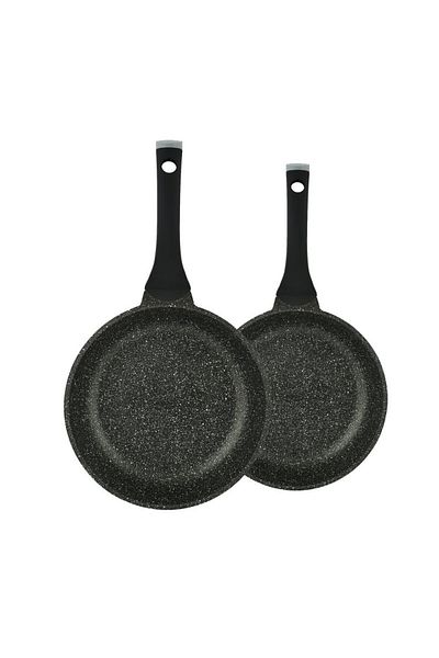 Prestige Essentials Granite Non Stick Set Combo | 24cm + 28CM Fry Pan Set - Black