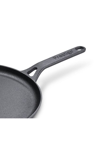 Prestige Pre-Seasoned Cast Iron Flat Tawa 24 cm - PR48891 Black
