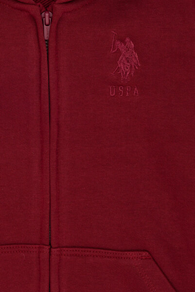 U.S. Polo Assn. Gyermek bordó színű kapucnis pulóver 50269420-VR014