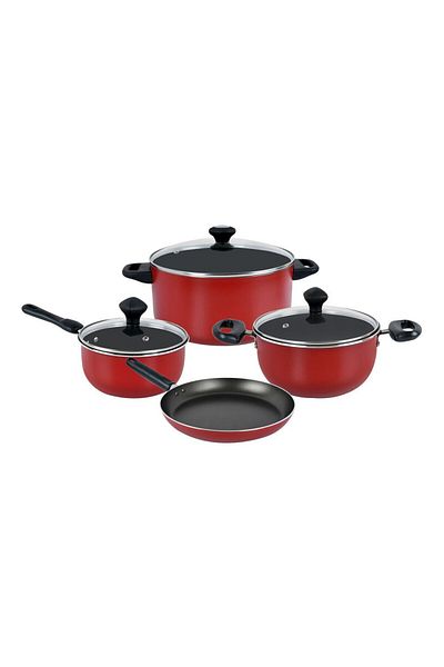 Prestige 7 Piece Non-Stick Cast Aluminium Cookware sets  - Red