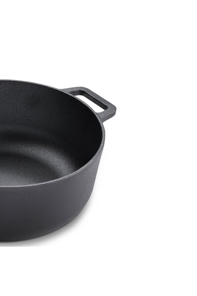 Prestige Pre-Seasoned Cast Cast Iron Casserole 20 CM Iron Cookware, Black - PR48896