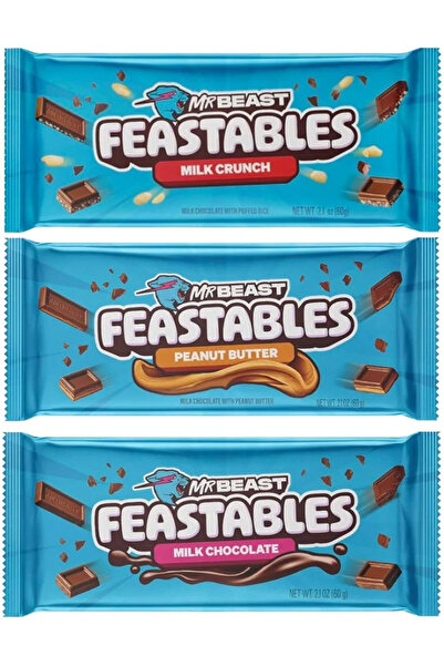 Feastables Mr. Beast Feastables 3 King Size Bars 60 GR x 3 adet Çikolata 180 gr