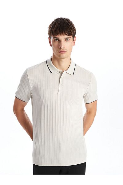 LC Waikiki Lw - Polo Collar Short Sleeve Men's Textured T-Shirt