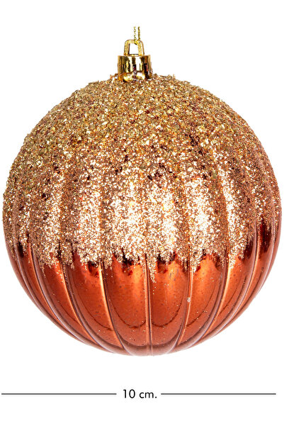 Herdekora Χριστουγεννιάτικη Μπάλα Χρυσή Ασημί 2 Πακέτα Χρυσό-Μπρονζέ 10 εκ.