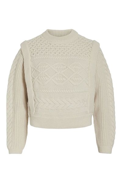 VILA Strickpullover Zopfstrick