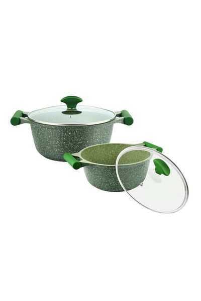 Prestige PrestigeEssentials Granite 9pcs Pots and Pans Set | Nonstick Cookware Sets  - Green
