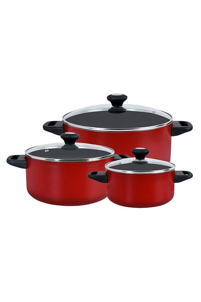 Prestige Classique 12 Piece Cookware Set | Non Stick Cooking Pan Set | Red - PR21179