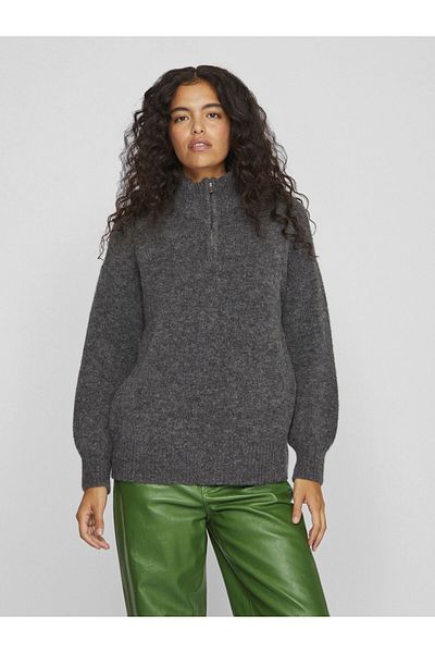 VILA Strickpullover Fermuarlı Rollkragen