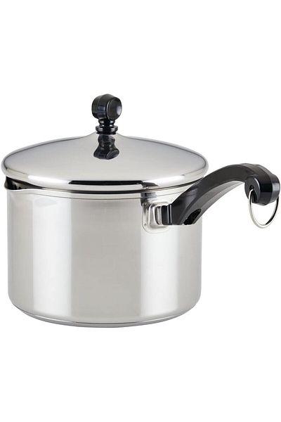 Farberware Classic Stainless Steel Cookware Pots and Pans Se | 15-Piece Cooking Set - FB50049 Silver