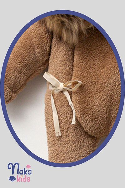 Nakakids NaKaconcept NipperlanD Baby Girl-boy Jumpsuit - Natural Fur Collar, OutDoor SiDe Tie