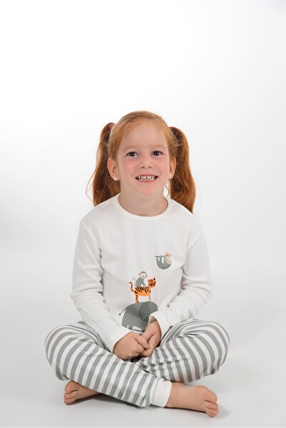 Messido 1-5 Years Old Children's Animal Print Cotton Long Sleeve Pajamas Set