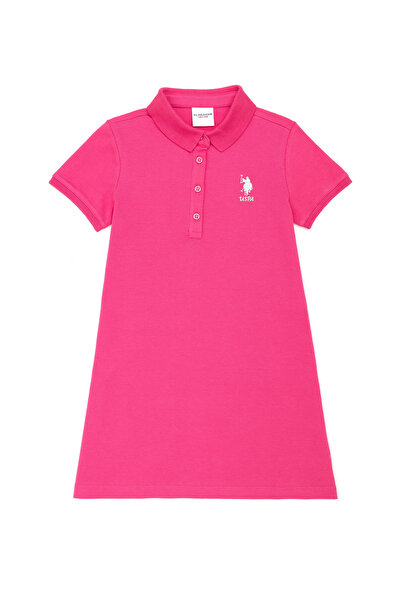 U.S. Polo Assn. Плетена рокля за момиче фуксия 50270098-VR023