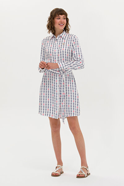 U.S. Polo Assn. Λευκό υφαντό γυναικείο φόρεμα - 50269607 -VR013