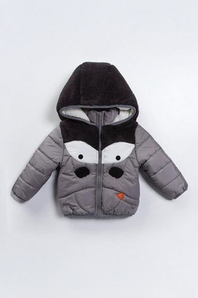 Minigimin Cicileri 1-5 Years Boy Gray Quilted Coat - My Little Flowers, Welsoft Cute Character