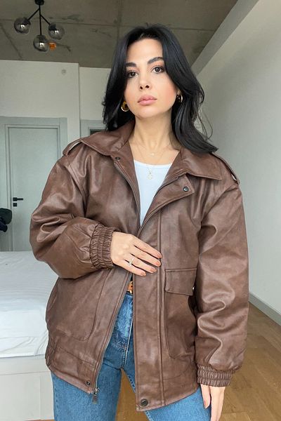 Seda Yalçın Atelier Brown Palau Bomber Leather Jacket
