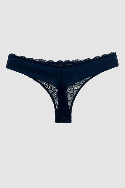 MİSTİRİK Navy Blue Masara Model Thong String Panties with Stretchy and Soft Fabric