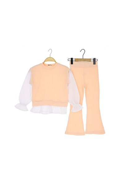 Wingo Wingo 167-10-24 Girl's Set Shirted Crinky Fabric 3/6 Years