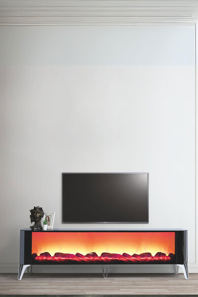 Breda Home Concept Ares Şömineli Komple Aynalı Tv Ünitesi