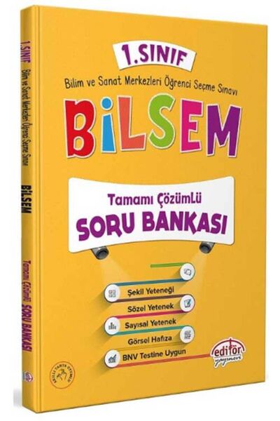 Editör Yayınevi 2025 Editör 1. Sınıf Bilsem Tamamı Çözümlü Soru Bankası