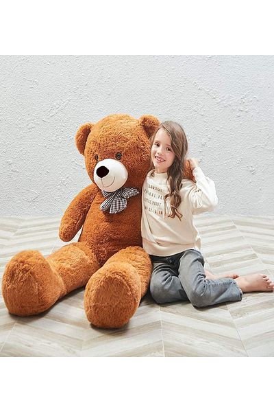 Solemia 160 Cm Imported Fabric Plush Bear with Bow Tie Giant Size, Gift for Lover - 100% Domestic