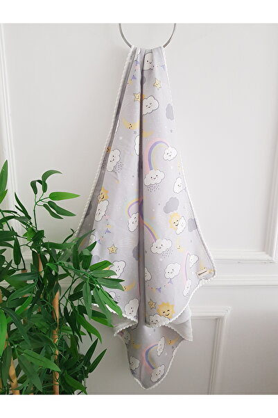 ib ilkimbebe بطانية أطفال من الموسلين مقاس 85x90 - بطانية بطبقة مزدوجة مع كرة...