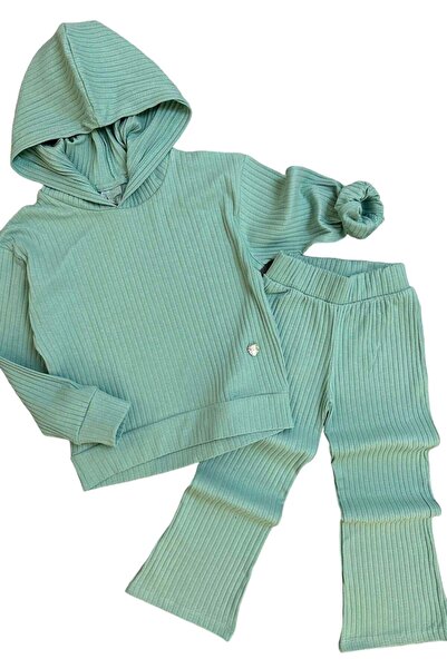 Riccotarz Set Caen cu nervuri pentru fete - Hanorac și rochie cu glugă