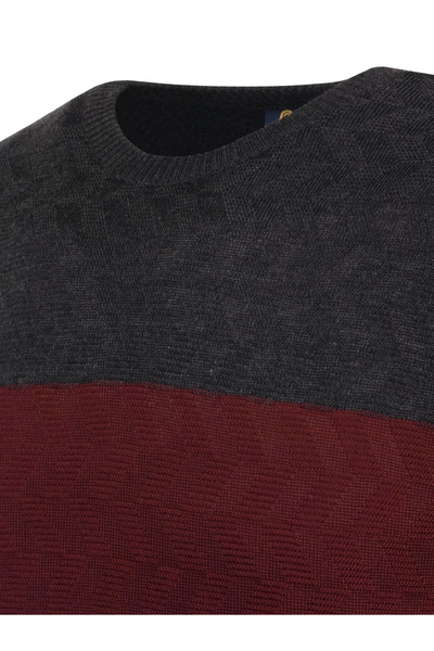 Çizgi Triko Ανδρικό πλεκτό πουλόβερ με λαιμόκοψη με μοτίβο κανονική εφαρμογή με ελαστικά μανίκια και μέση