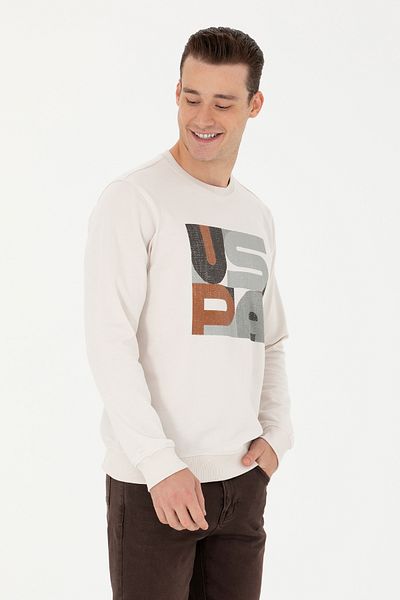 U.S. Polo Assn. Ανδρικό φούτερ σε χρώμα πέτρας - 50270790 -vr049