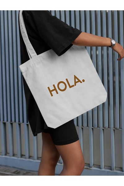 Cemira Y2K Hola Design Thick Tote Bag, Cloth Bag, Shopper Bag, Shoulder Bag, Pinterest Bag
