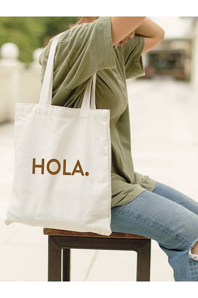 Cemira Y2K Hola Design Thick Tote Bag, Cloth Bag, Shopper Bag, Shoulder Bag, Pinterest Bag