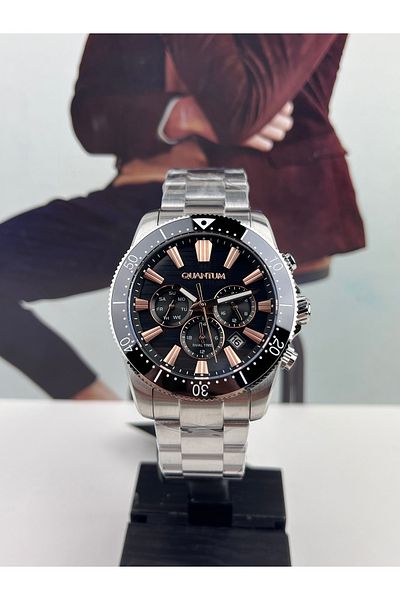 Quantum Steel Men's Wristwatch 10 Atm Waterproof 44mm