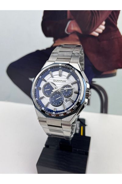 Quantum Steel Men's Wristwatch 10 Atm Waterproof 45mm