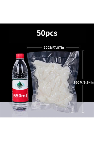 Choice5 20×25 سم، 50 قطعة/عبوة، أكياس بلاستيكية محكمة الإغلاق لحفظ الطعام، خا...