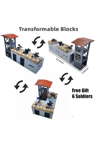 Choice 6soldiers trans0715 MOC WW2 German Military Weapons Building Blocks Toys for Boys Compatible Transfo
