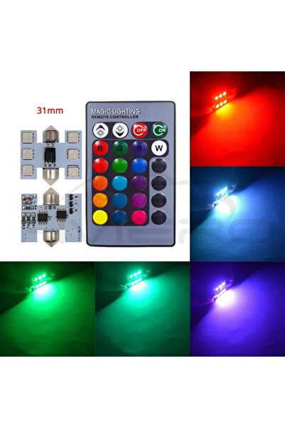 Choice مصباح قراءة LED على شكل قبة سقفية، قطعتان، 31 مم، 6 مصابيح SMD RGB، C5...