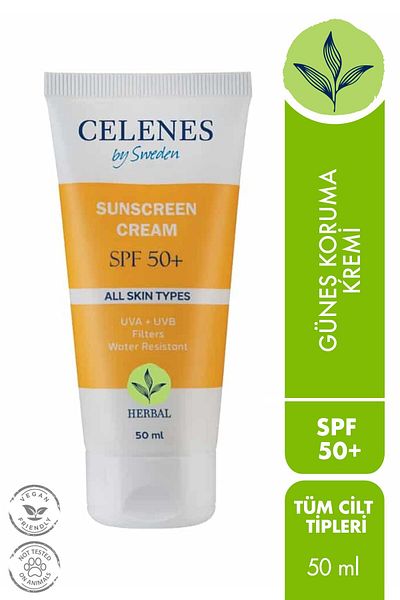 Celenes 50 SPF Herbal Sun Protection Cream - 50ml All Skin Types