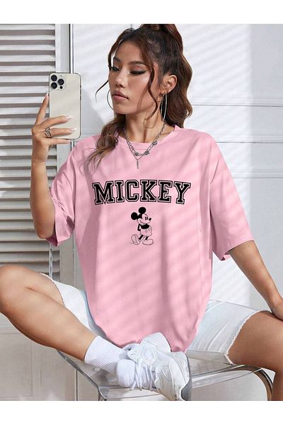 Cosmo Style Σειρά μπλουζών Unisex με φαρδιά εφαρμογή Mickey - Καμπύλη μεγάλου μεγέθους