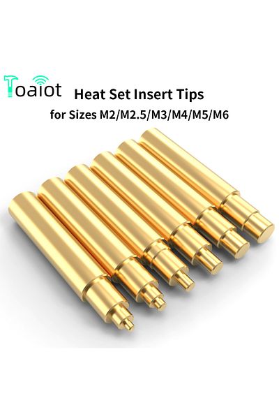 Choice Heat Insert Nut Iron Tip Heat Set Insert Tips Soldering Iron Tips M2 M2.5 M3 M4 M5 M6 Brass Threa...