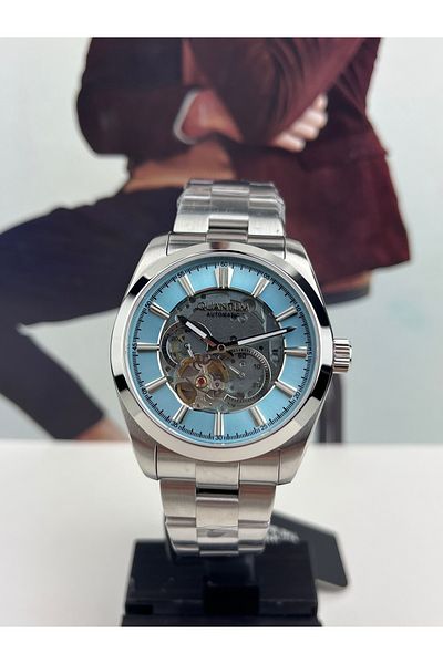 Quantum Automatic Open Heart Men's Wristwatch 5 Atm Waterproof