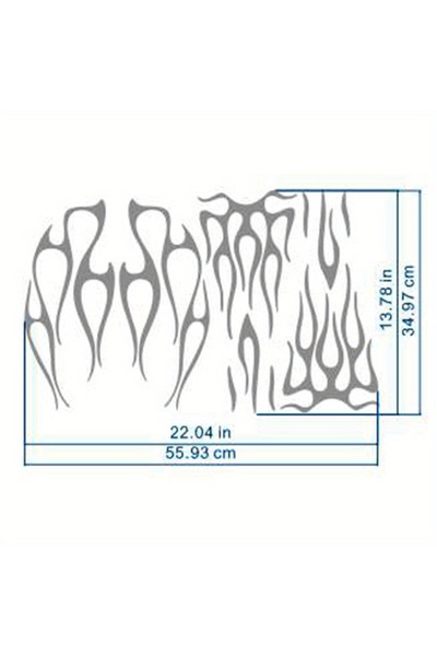 Choice 55.93x34.97CM Silver Motorcycle Silver Flame Stickers Waterproof Motorbike Tank Decals for Honda Sha