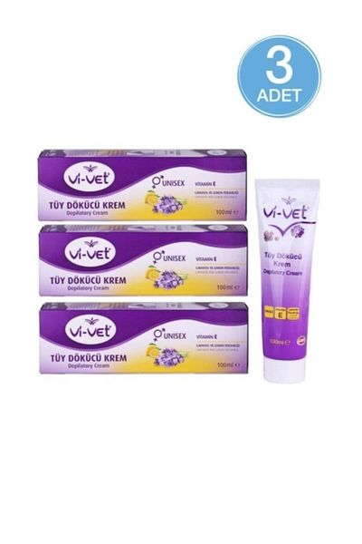 Vi-vet Cream Color Waxing Hair Remover - 100ml x 3 Pieces