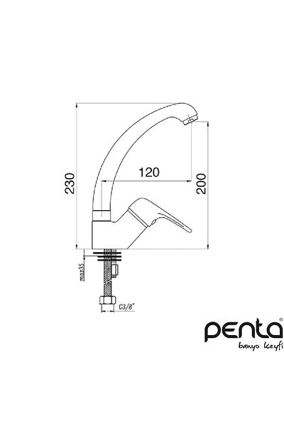 Penta Pıa High Sink Faucet 6408