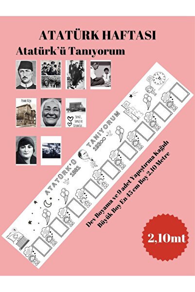 sandal hediyelik Atatürk'ü tanıyorum Atatürk Haftası - Dev Boyama Kağıdı - Bü...