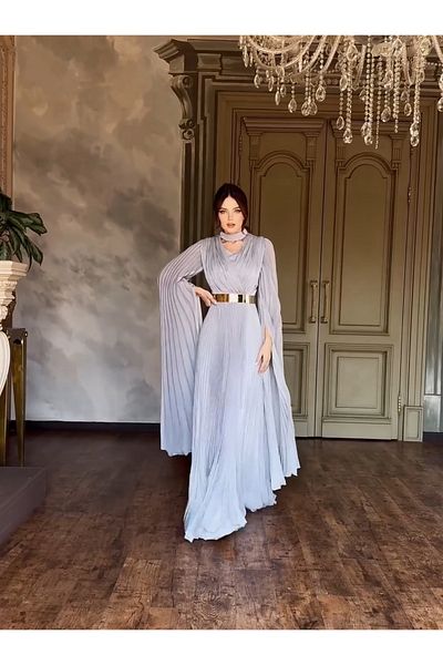 H4K MODA Blissli Angel Sleeve Long Evening Dress