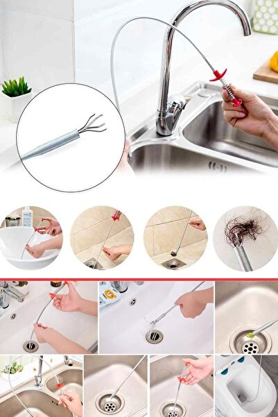 Genel Markalar Pratik Kıskaçlı Clamp Tıkalı Lavabo , Evye, Küvet ve Gider Boruları Açma Aparatı Kıskaçlı - 60cm