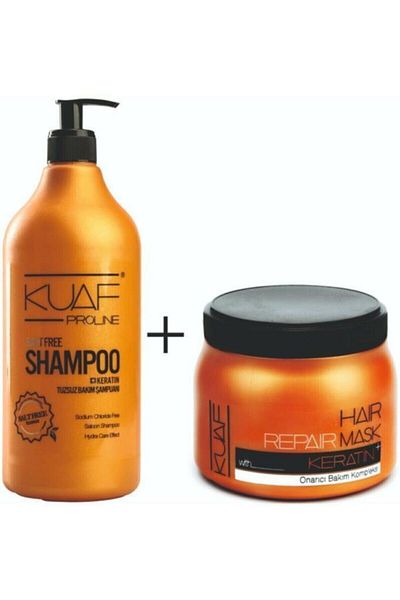 Kuaf Keratin Hair Mask 500ml - Salt Free Shampoo X 1lt